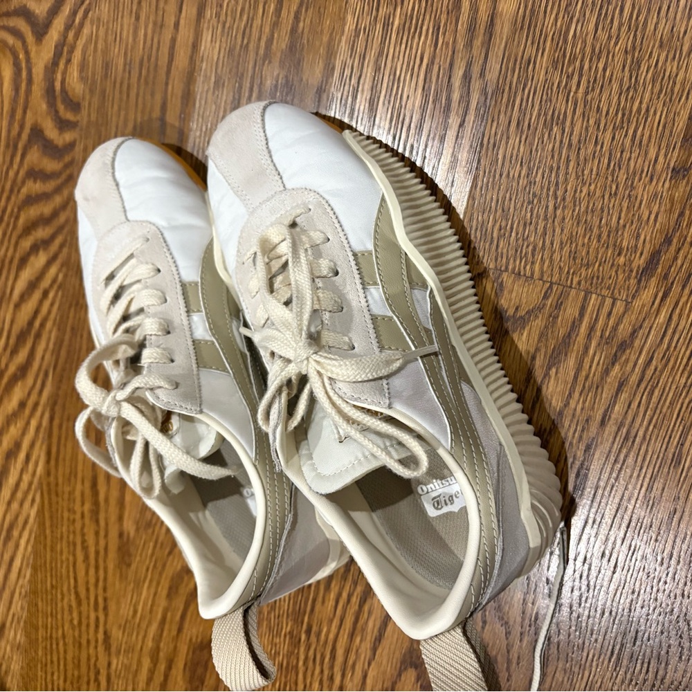Onitsuka Tiger by Asics White and Beige Sneakers